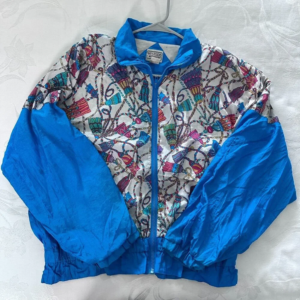 Vintage Westside Connection Women's (L) Jacket Windbreaker Y2K Blue - Picture 2 of 15
